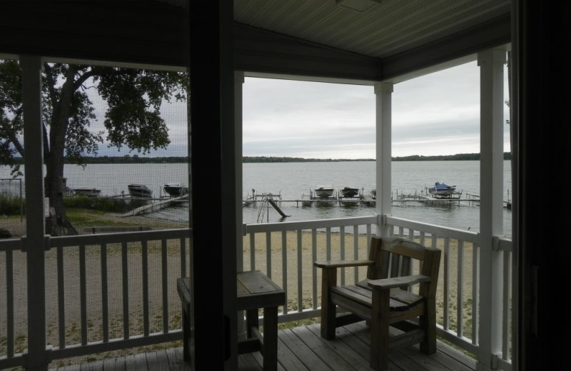 Cabin deck at Ashby Resort and Campground.