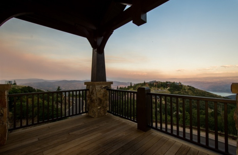 Rental deck at Utopian Luxury Vacation Homes.