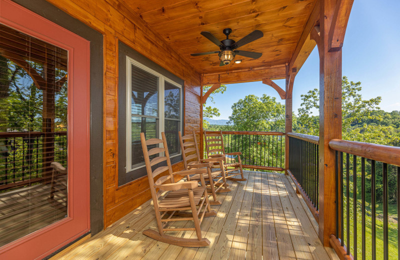 Deck at American Patriot Getaways - Smoky Mountain Chalet.