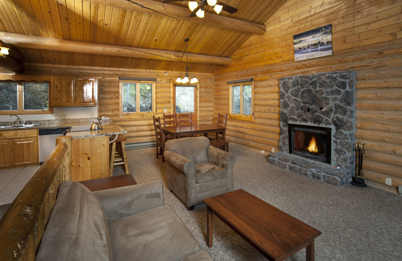 Cabin living room at 320 Guest Ranch.