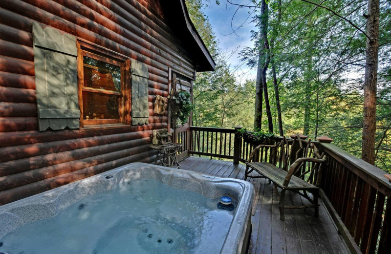 Cabin deck at Sliding Rock Cabins.