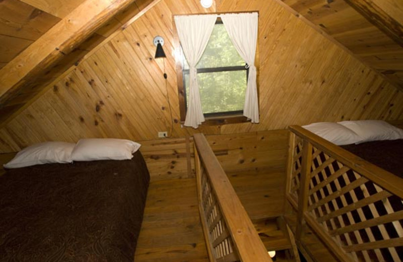 Cabin bedroom at Buffalo River Outfitters.