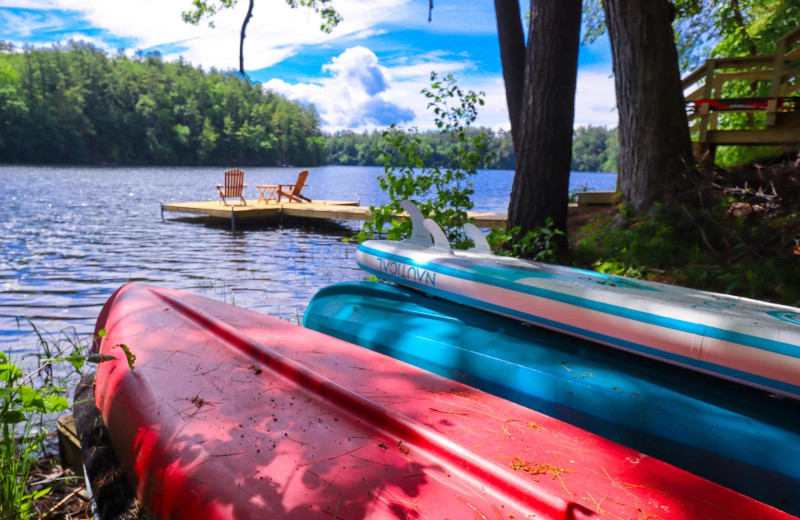 Rental canoe at Northern Living - Luxurious Vacation Rentals.