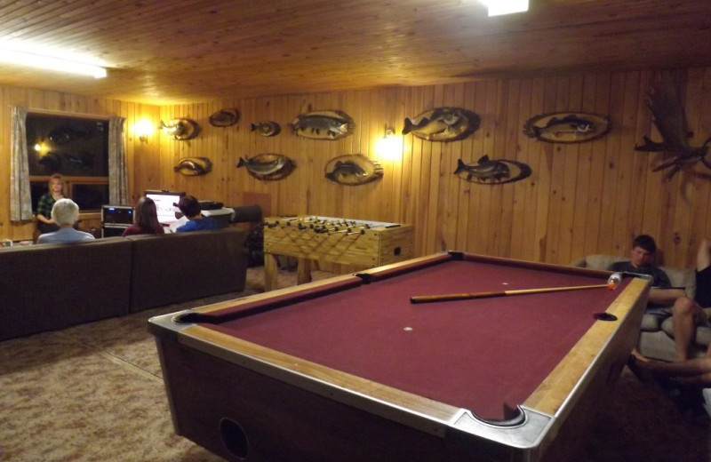 Game room at Rainbow Point Lodge.