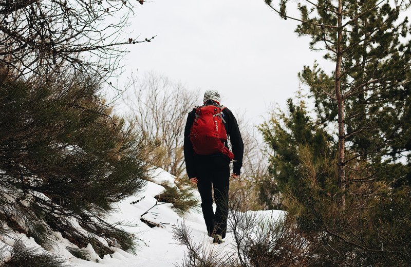 Snowshoeing at Beacon Pointe Resort.