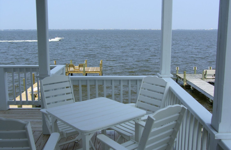 Rental balcony view at Pirate's Cove Realty.