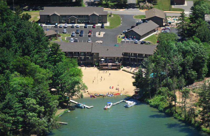 Aerial view of Baker's Sunset Bay Resort.