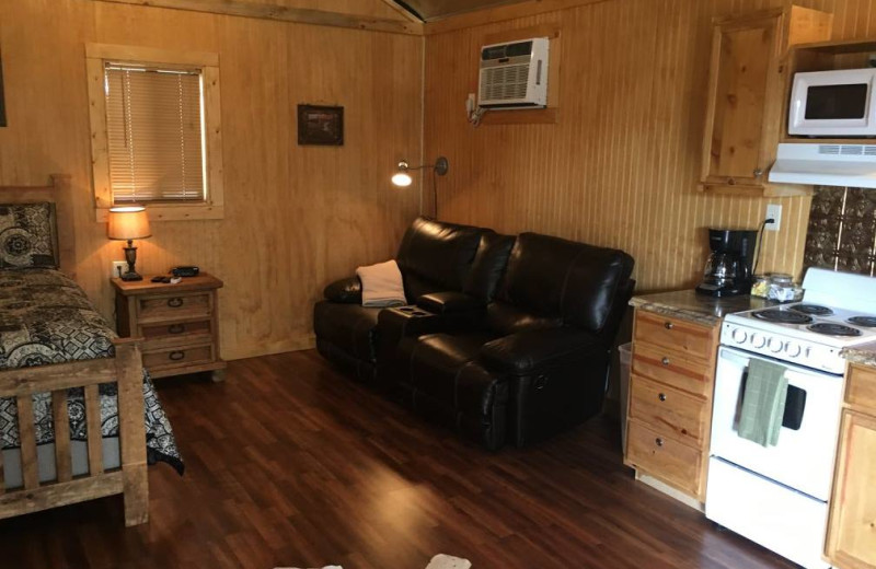 Cabin interior at Walnut Canyon Cabins.