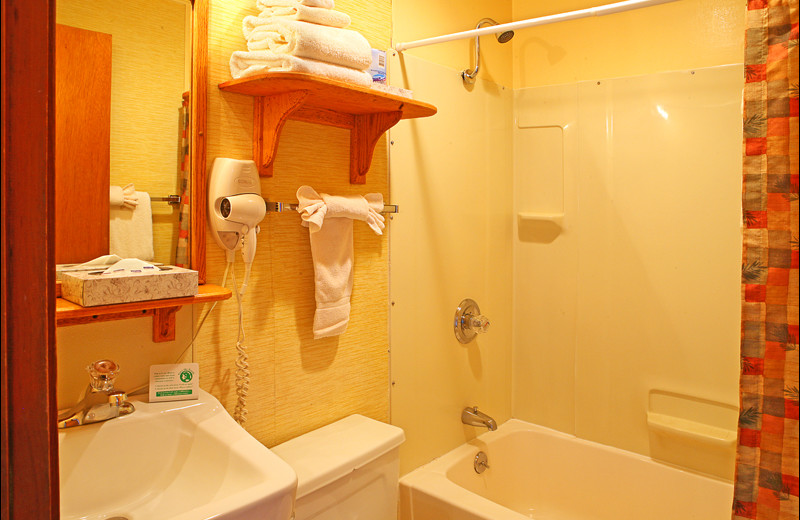 Guest bathroom at Ocean Crest Resort.