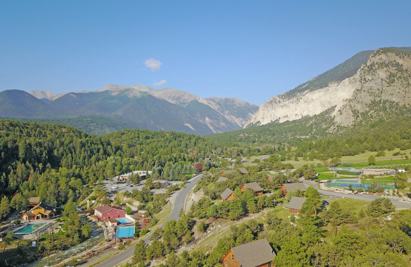 Aerial view of Mt. Princeton Hot Springs Resort.