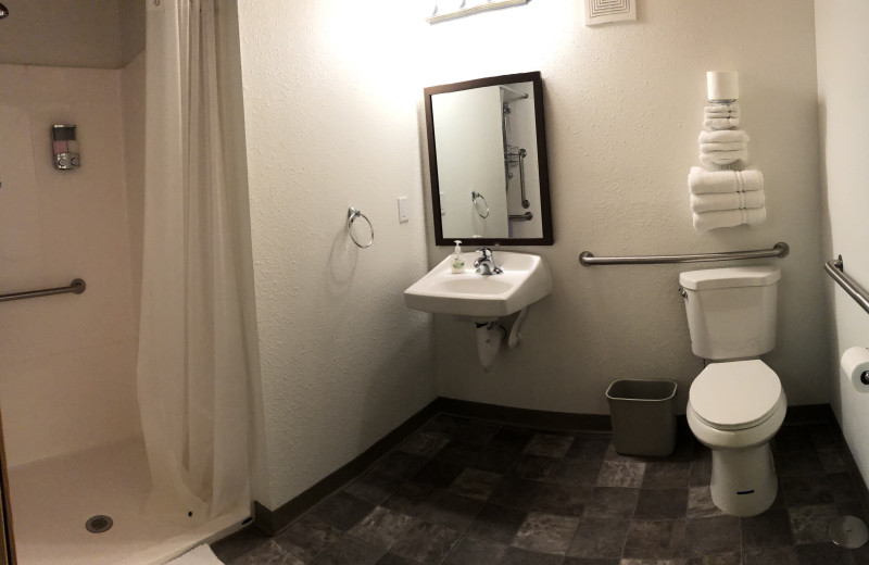 Guest bathroom at Comfort Zone Inn.