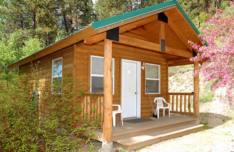 Cabin exterior view of Sourdough Lodge.