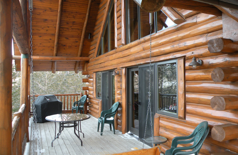 Cabin deck at Rustic Ridge Resort.