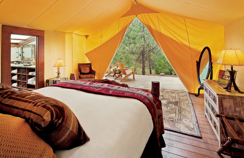 Tent bedroom at The Resort at Paws Up.