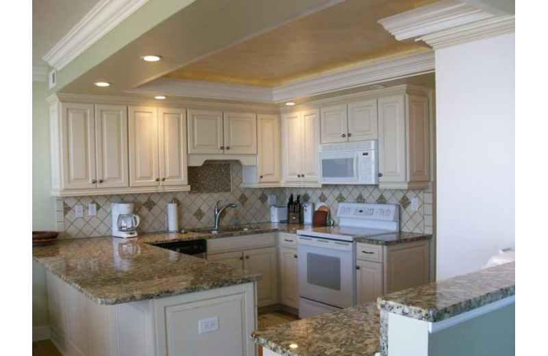 Rental kitchen at Vanderbilt Vacations.