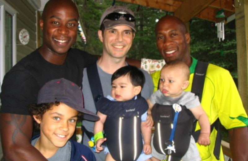 Family at Cheechako Cabins.