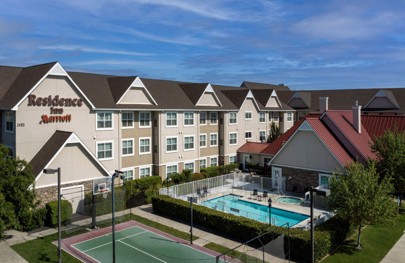 Tennis and outdoor pool at Residence Inn Chico.