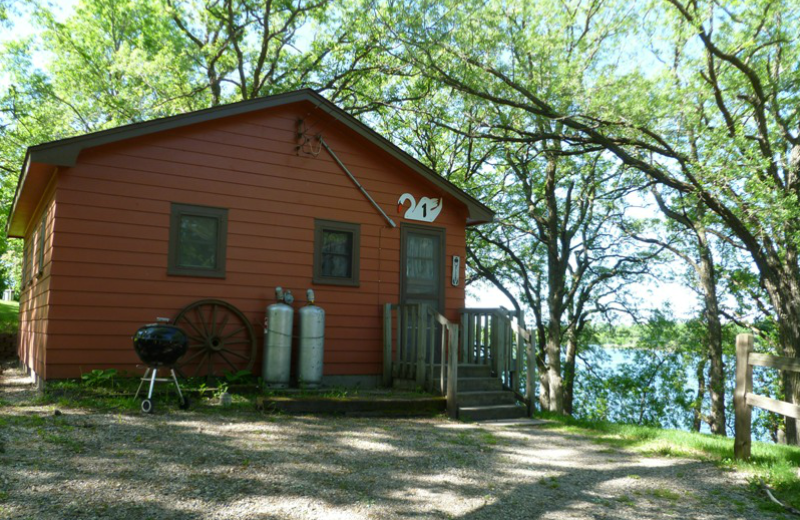 Cabin exterior at Swan Lake Resort.