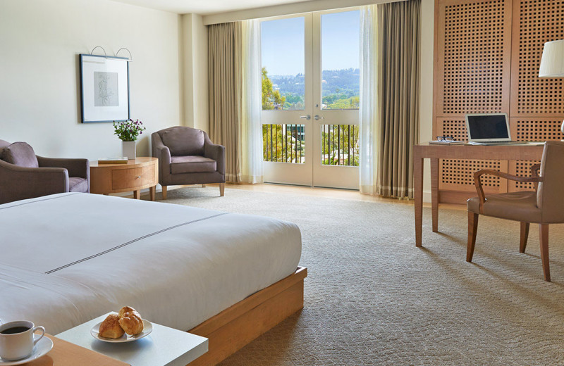 Guest room at Raffles L'Ermitage Beverly Hills.