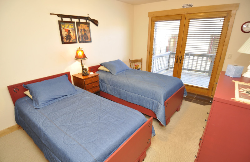 Rental bedroom at Steamboat Lodging Properties.