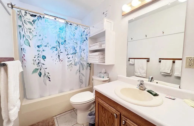 Cabin bathroom at Newlands Lodge.