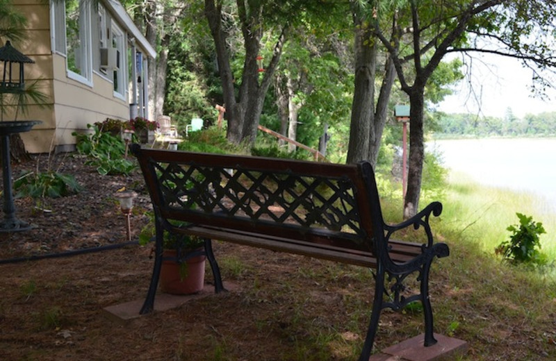 Bench at Mallard Lake Rentals.