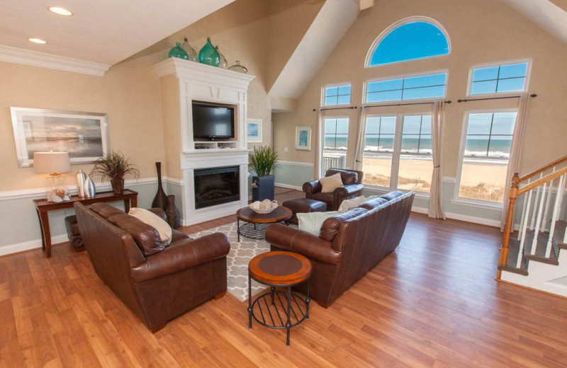 Rental living room at Sandbridge Realty.