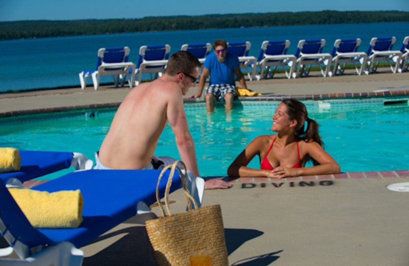 Outdoor pool at Sugar Lake Lodge.