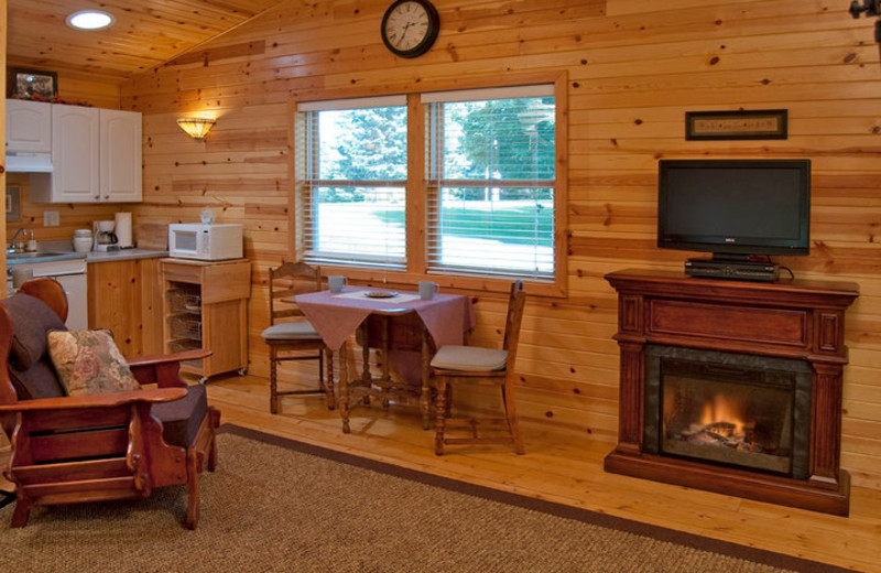 Cabin Living Area at Bowman's Oak Hill Bed and Breakfast