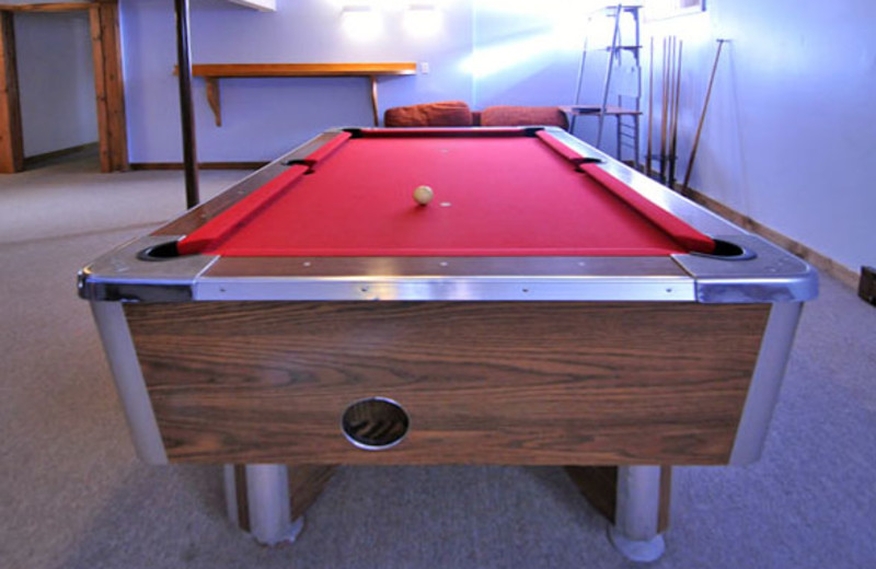 Billiards table at Chalet Killington.