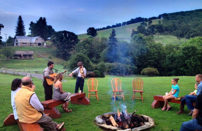 Bonfire at Cataloochee Ranch.