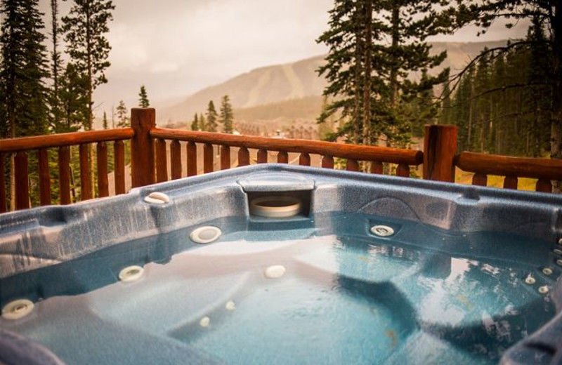 Rental hot tub at Black Diamond Vacation Rentals.