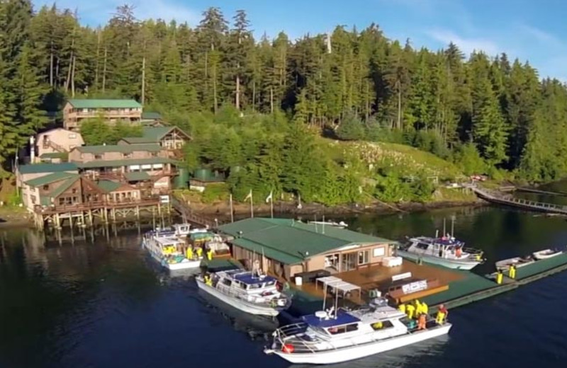 Aerial view of portsman's Cove Lodge.