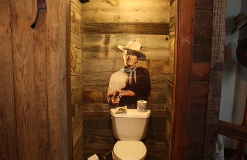 American Cowboy Room bathroom at The 1887 Hansen House Bed & Breakfast.