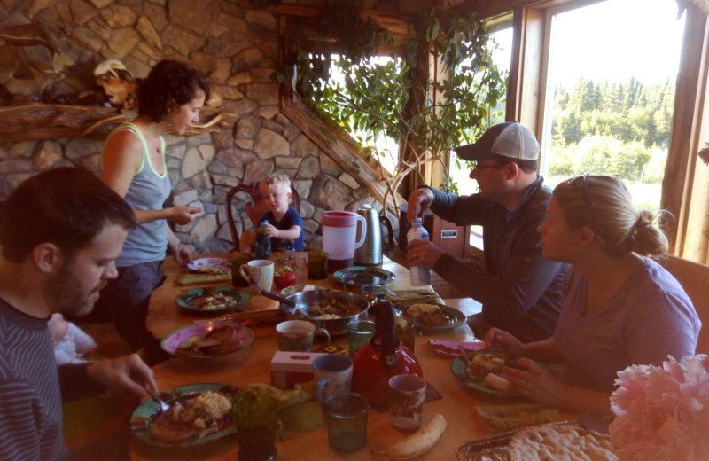 Dining at Hungry Moose Bed and Breakfast.