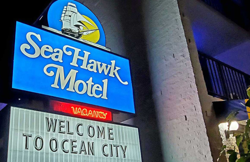 Entrance at Sea Hawk Motel.