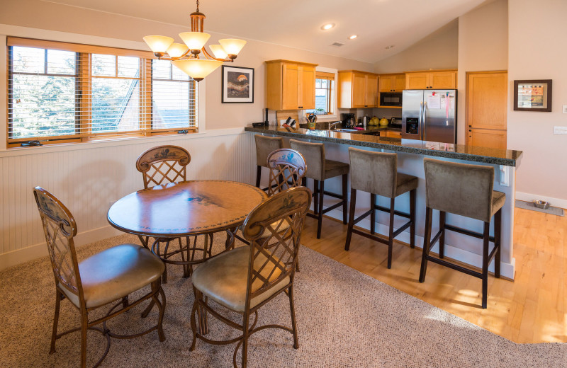 Rental kitchen at Sisters Vacation Rentals.