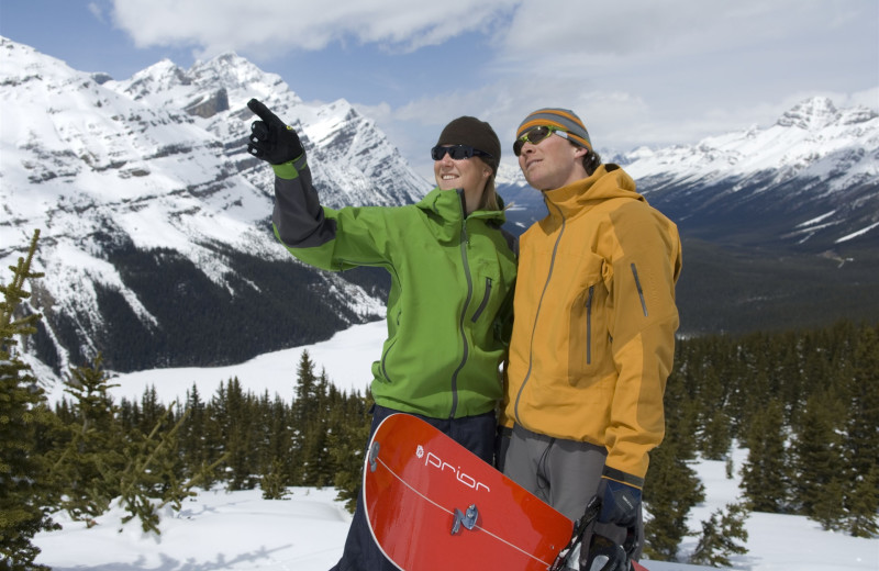 Snowboarding at Mountaineer Lodge.