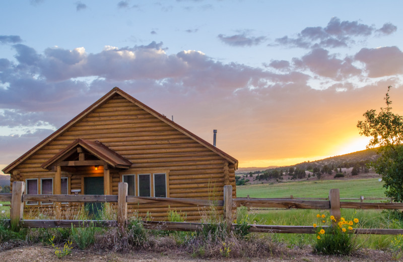 Cabin exterior at Zion Mountain Ranch.