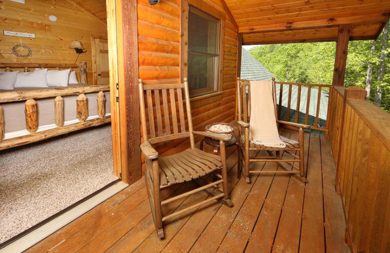 Cabin bedroom at Little Valley Mountain Resort.