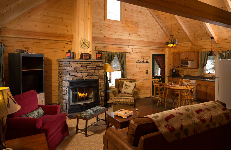 Cabin interior at Rangeley Lake Resort.