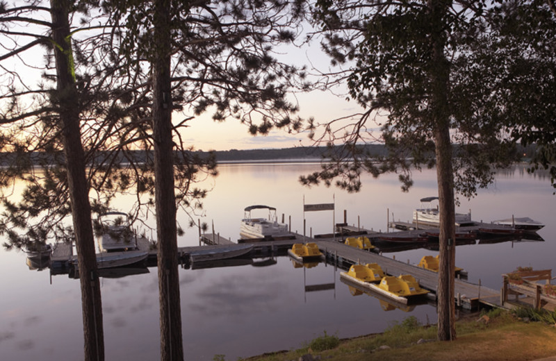 Dock view at Madden's on Gull Lake.
