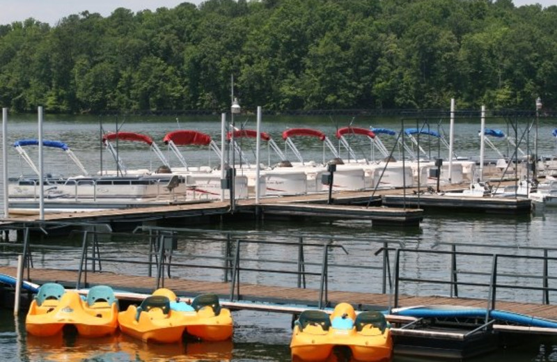 Rental boats at Highland Marina Resort.