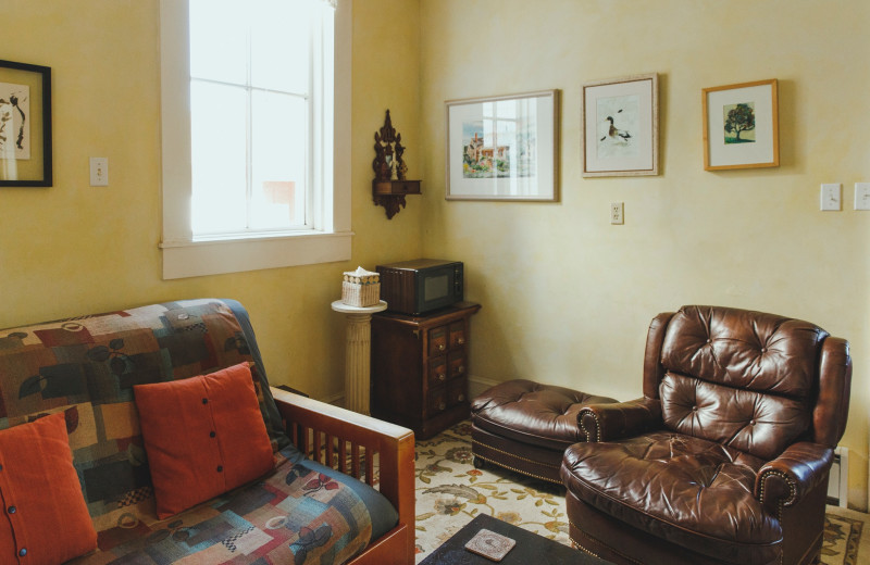 Farm house living room at Alegria Oceanfront Inn & Cottages.