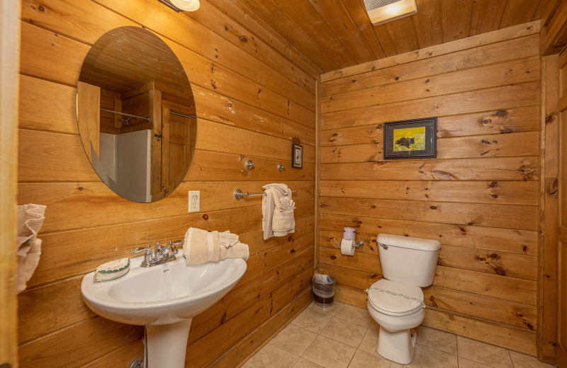 Bathroom at American Patriot Getaways - A Beary Nice Cabin.