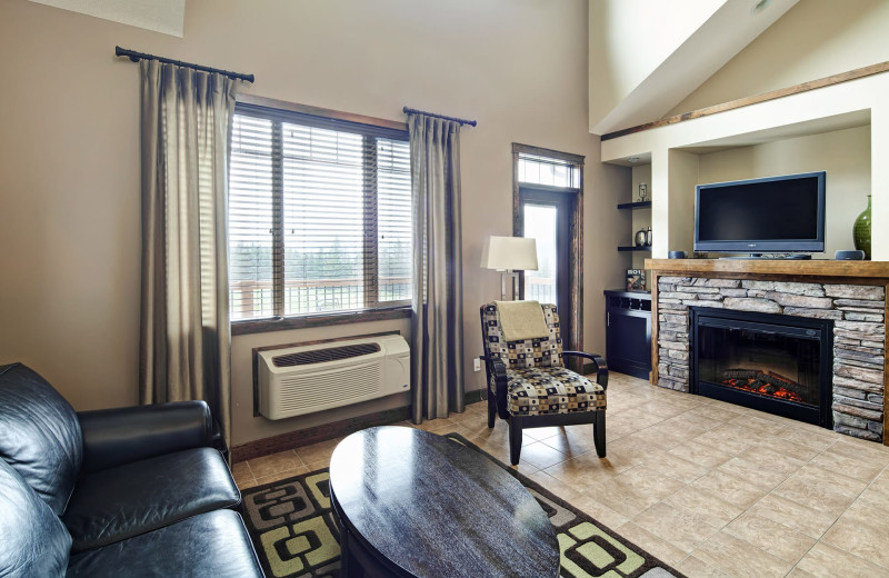 Guest living room at Bighorn Meadows Resort.