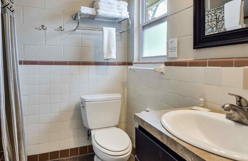 Guest bathroom at Painted Sky Inn.