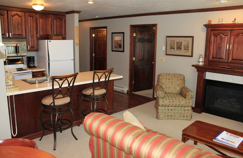 Suite Kitchen Area at Baileys Harbor Resort
