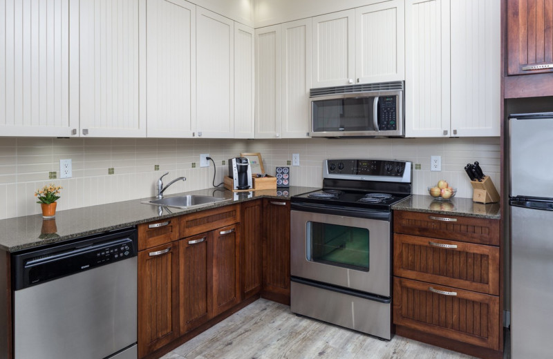 Guest kitchen at Summerland Waterfront Resort.