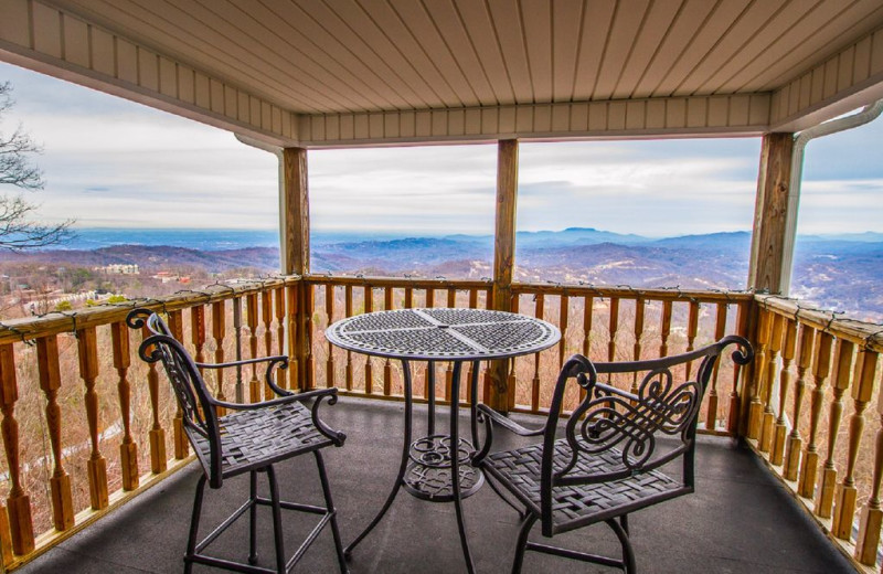 Rental deck view at Cobbly Nob Rentals.